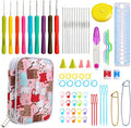 KOKNIT Crochet Hooks Set with Storage Case, Soft Grip Ergonomic Crochet Needles, Smooth Coloured Aluminum Yarn Crochet Hooks Crochet Kit with Crochet Tools Supplies and Accessories