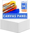 Jeffbaubl 24 Pack Canvas Boards for Painting, 5 x 7 inch Cotton Canvas Panels, Gesso Primed Acid-Free Painting Canvases, Blank Canvases for Acrylic Watercolor Oil Tempera Paints