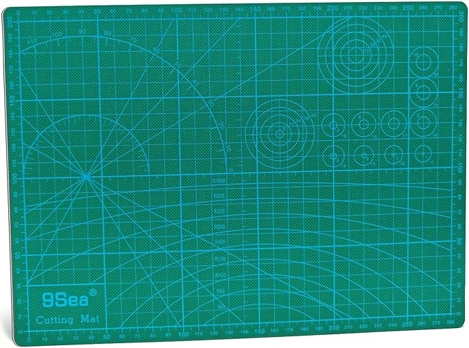 Self Healing Cutting Mat with Grid for Handmade Paper Cutting, Leather Crafts, Carving, Desktop Protectors 5-Ply Quilting Board A2-60x45x0.3cm(23.62x17.72x0.118in Green)