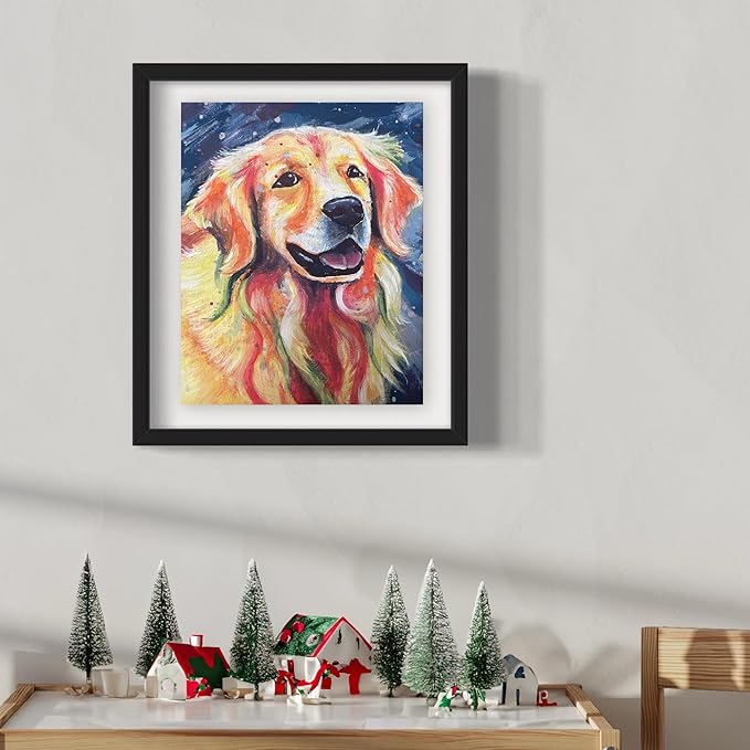 DIY Art Painting Kit for Adults – Learn to Paint Radiant Retriever with Video Tutorials – 9 Pieces Acrylic Paint Set for Adults –Perfect Christmas Crafts & Holiday Gifts for Art Lovers