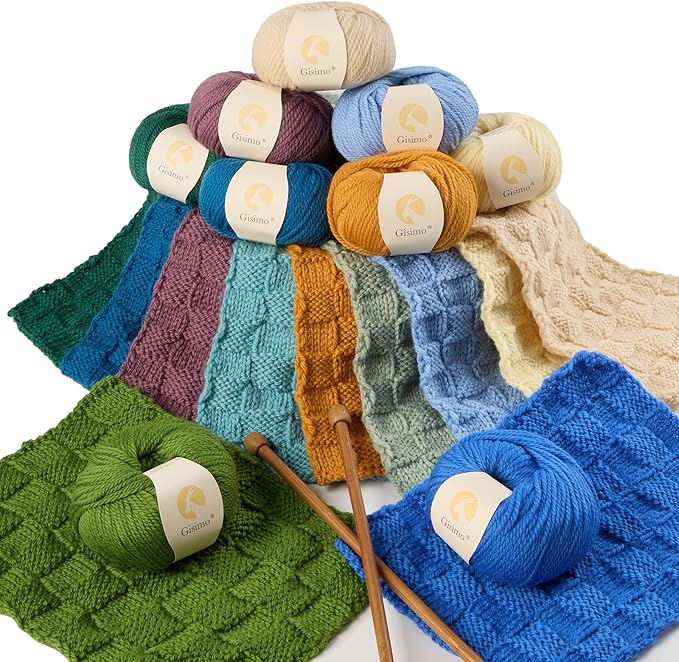 100% Merino Wool Yarn 3-Ply Luxurious and Soft Yarn for Hand Knitting & Crocheting (Christmas Green,1Ball)