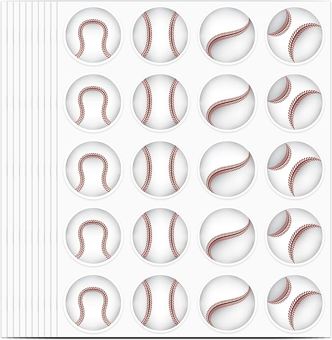 600 PCS Baseball Stickers for Kids, Baseball Stickers Sports Ball Theme Decals Sticker for Craft Scrapbooks Envelope Gift Classroom Teacher Baseballs Birthday Party Decor, 1.5 Inch