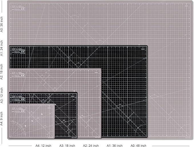 Elan Cutting Mat A0 Black & Taupe, Extra Large Self Healing Cutting Mat 36 x 48 Inch, 5-Ply Craft Board Black, Hobby Board for Crafts 36x48 Inch