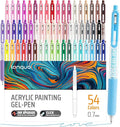 Gel Pens For Coloring, 54 Colors Retractable Colored Pens for Black Paper & White Paper, 0.7mm Fine Point Colorful Pens for Coloring, Writing, Drawing, Journaling, Note Taking, Office, Home