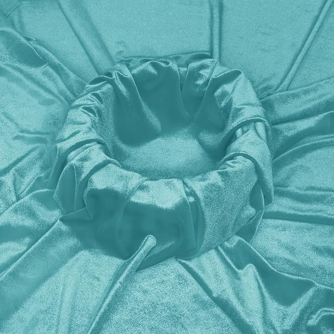 KKJIAF Aqua Sky Stretch Velvet Fabric 60 Inch Wide, 5 Yard Soft Stretchy Fabric for Sewing Clothes, Apparel, Costume, Crafts - 90% Polyester 10% Spandex