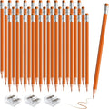 36 PCS Orange Checking Pencils Erasable Colored Pencils with Eraser Pre-Sharpened 2 HB for Checking, Grading, Tests & Office/School Supplies (Orange)