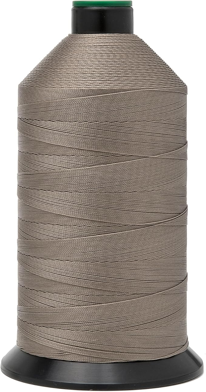 Extra Strong Bonded Nylon Thread #138 Tex135 – 16 OZ, 3000yds, Versatile Stitching Solution for Leather, Upholstery, Canvas Repair and More (Khaki)