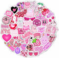 BulbaCraft 100Pcs Y2K Stickers Pink for Water Bottle and Laptop - Y2K Party Supplies & Decorations, Waterproof Vinyl Decals, 2000s and Aesthetic Stickers, Gifts for Women & Men