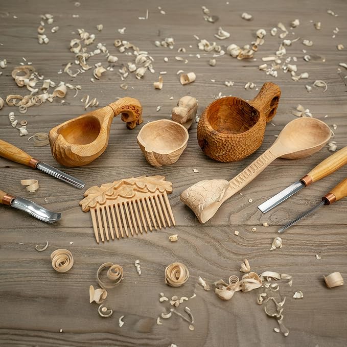 BeaverCraft Wood Carving Gouge K9/10 Woodworking Hand Chisel Compact Wood Carving Knife for Beginners and Profi