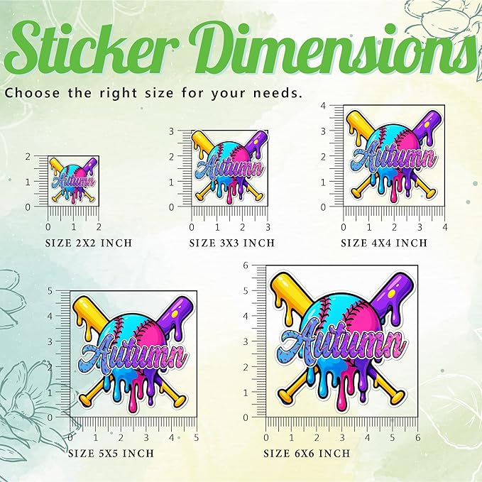 Custom Baseball Ice Cream Drip Sticker, Personalized Number Name Ice Cream Drip Sprinkle Baseball Sticker Decals Waterproof Vinyl Decal for Water Bottles Tumbler Laptop Kindle Birthday Gift for Adults