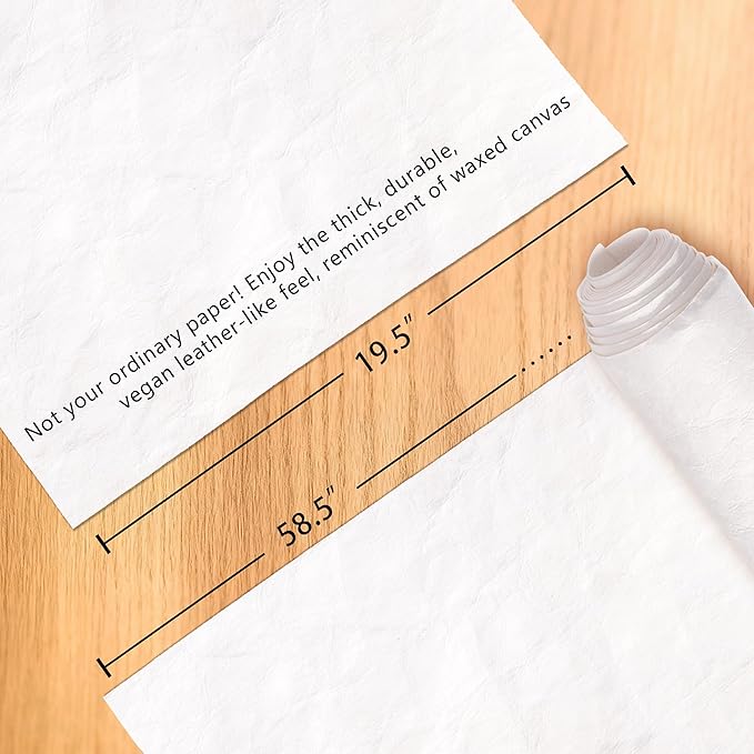 Washable Kraft Paper Roll - 16.9" x1.62 Yard Sewable Kraft Paper Fabric for Bag Making - Durable,Degradable and Washable Paper Material for DIY Foldable Grocery Bags (GZ01)