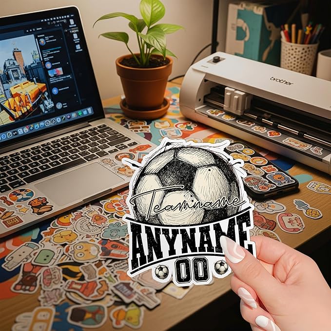 Custom Soccer Number Sticker Personalized Soccer Name Customized Baseball Name Number for Helmet Laptop Water Bottle Tumbler Mug Decal Birthday Gifts for Kids, Her, Him, Adults, Team Sports
