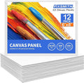 FIXSMITH Canvas Boards for Painting 6x8 Inch, Super Value 12 Pack White Blank Canvas Panels, 100% Cotton Primed, Painting Art Supplies for Professionals, Hobby Painters, Students & Kids