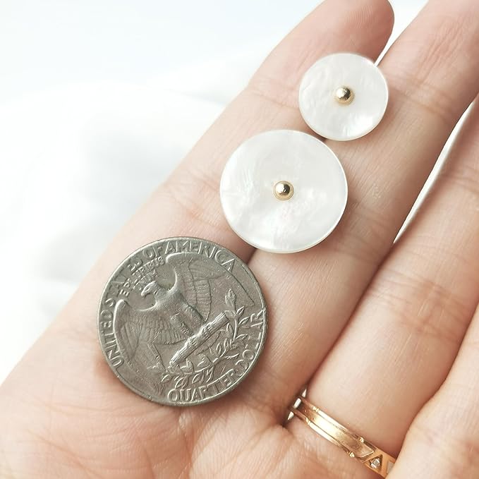 20PCS Sewing Button, White Metal Buttons Suitable for Children's/Women Cardigan Decorative Button (12.5mm)