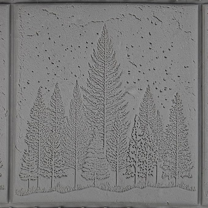 Winter Forest Clay Texture Roller (4") - Winter Set #01 - Embossing Pattern Roller for Polymer & Ceramic Clay, Pottery & Crafts