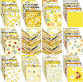 Ganeen 500 Pcs 5 x 5 Inches Cotton Fabric Squares Precut Quilting Fabric Bundles Solid Colors Quilt Material for DIY Craft Sewing Embroidery(Yellow Floral)