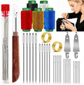 JUNCHONG Sewing Set 36Pcs Sewing Tool Set, Big Eye Steel Sewing Needles Kit with 25 Needles & Seam Ripper, Beginner Sewing Work Set