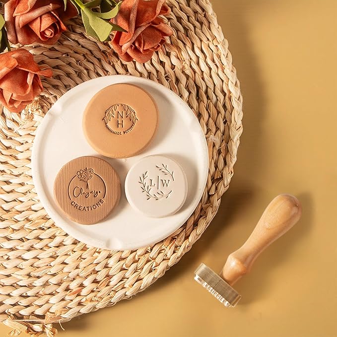 Custom Pottery Stamp - Personalized Clay Stamp with Your Logo Design - Create Unique Imprints in Pottery - Potters Lovers Gift Polymer Clay Tool