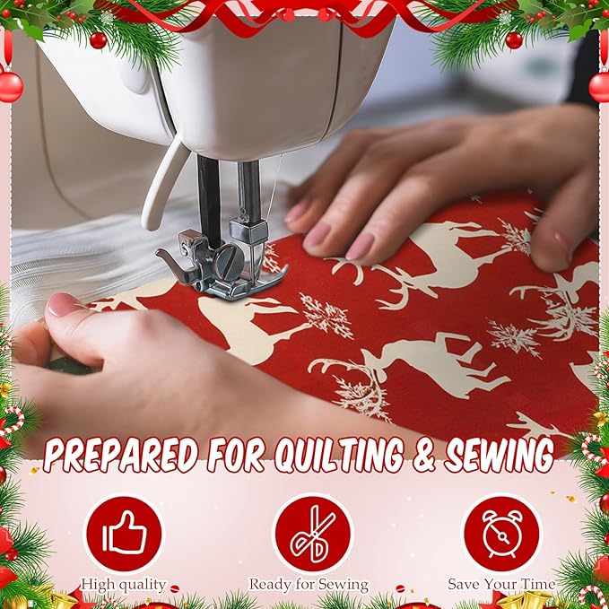 Tatuo 30 Pcs 10 x 10 Inches Christmas Cotton Fabric Bundle Squares Patchwork Floral Fabric Sewing Quilting Bundles Assorted Pattern cloth for DIY Scrapbook Craft Making
