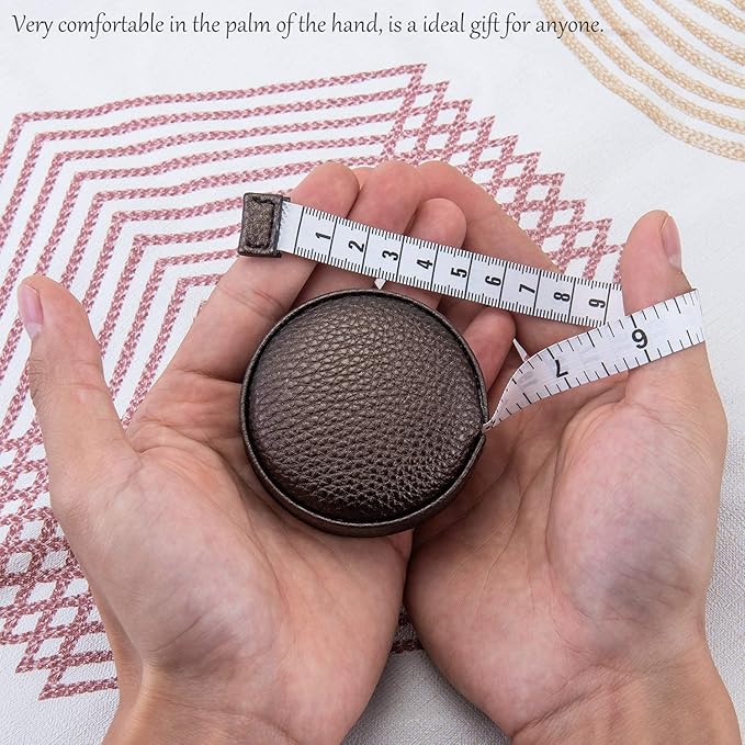 3m/120 Tape Measure Body Measuring Tape for Body Cloth Tape Measure for Sewing Fabric Tailors Medical Measurements Tape Dual Sided Leather Tape Measure Retractable (Brown White)