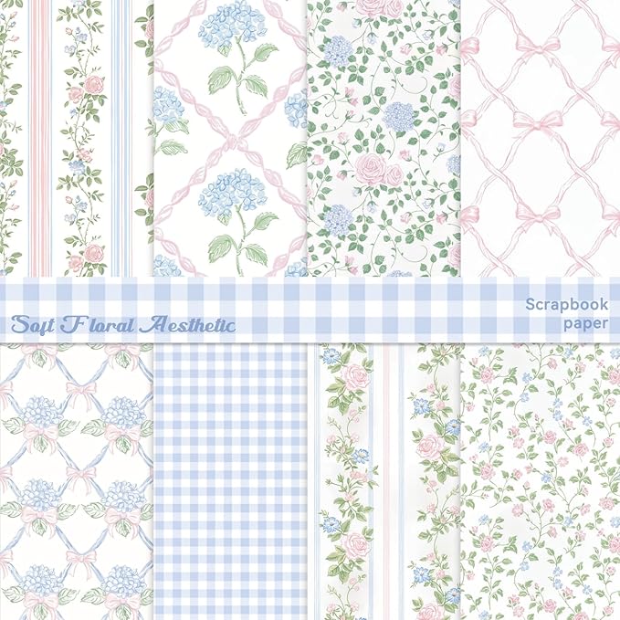 16 Sheets Scrapbook Paper, Vintage Decorative Scrapbook Supplies for Junk Journal Card Making Picture Art Collage DIY 6x6 inches