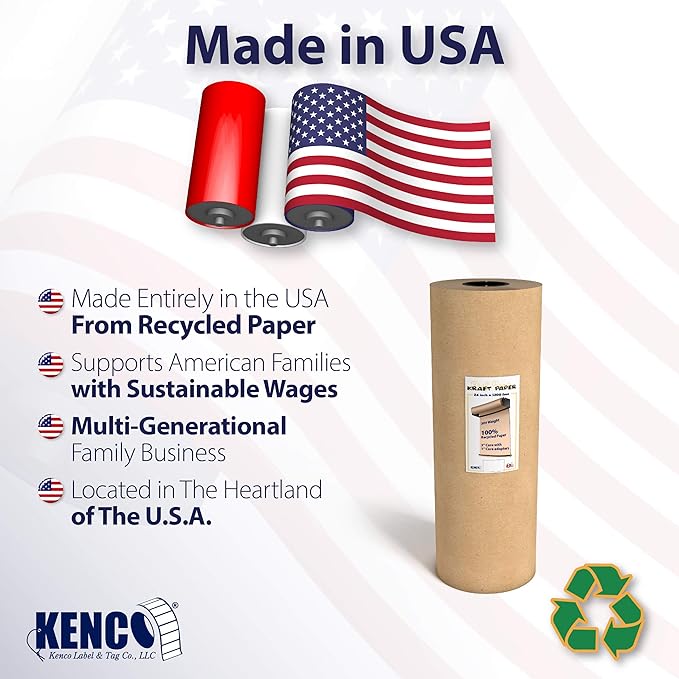 Brown Kraft Paper Roll - 24 Inch X 1200 Feet - for Gift Wrapping, Crafts, Packing, Void Filling - Made in The USA (Kraft Half Pallet 25 Rolls)