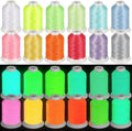 12 Colors Glow in The Dark Embroidery Thread Colorful Luminary Polyester Machine Accessories 550 Yard Sewing Thread for Embroidery Quilting Sewing Decorations