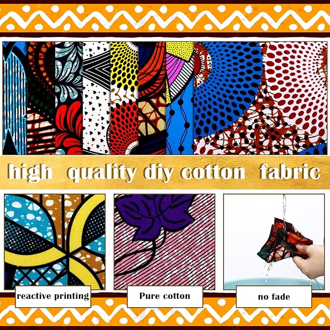 Tudomro 100 Pieces 10 x 10 Inches Cotton Fabric Squares Patchwork Quilting Fabric Bundles Layer Precut Quilt Material for DIY Craft Sewing Cloths Handmade Accessories(African)