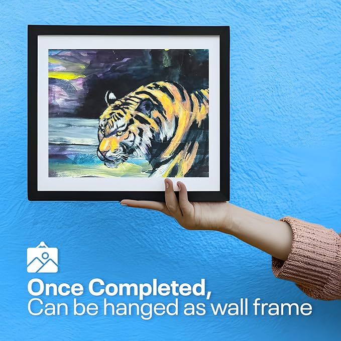 DIY Art Painting Kit for Adults – Learn to Paint Abstract Tiger with Video Tutorials – 9 Pieces Acrylic Paint Set for Adults –Perfect Christmas Crafts & Holiday Gifts for Art Lovers