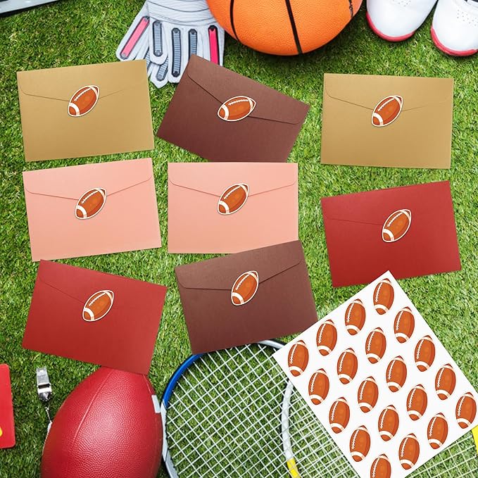 600 PCS Football Stickers for Kids, Football Sticker Rugby Stickers Sports Ball Themed Decals for Crafts Scrapbooks Envelopes Gifts Classroom Teacher Birthday Party Decor, 1.5 Inch