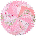 42Pcs 10" Layer Cakes, Pre-Cut 10x10 Fabric Quilt Squares Bundles for Sewing Patchwork, Quilting Supplies, Layer Cake Fabric for Quilting 10 inch - Pink