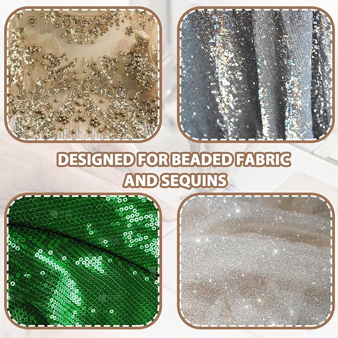 3 Pack P369 New Bead Sequin Special Presser Foot, Bead Crusher Presser Foot for Sewing Machine, Wedding Dress Bead Fabric Sewing Machine Accessories for Wedding Dress Fabric