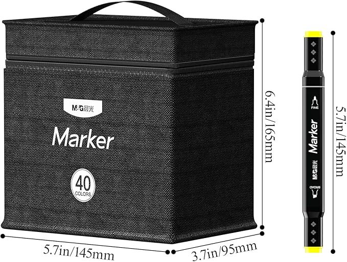 M&G 40 Colors Dual Tip Alcohol Markers, Drawing Markers, Coloring Marker for Adult Sketching -Stocking Stuffers, Christmas Gift Idea for artists - Art Supplies