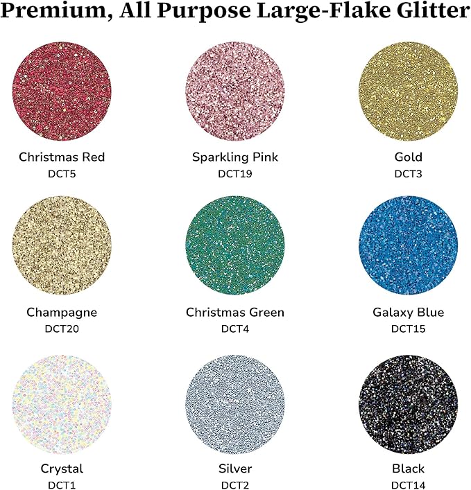 DecoArt Craft Twinkles Glitter Acrylic Paint Set – 9 Bottles (2 fl oz) – Sparkling Craft Paints for Kids’ Art, Holiday Crafts & DIY Projects