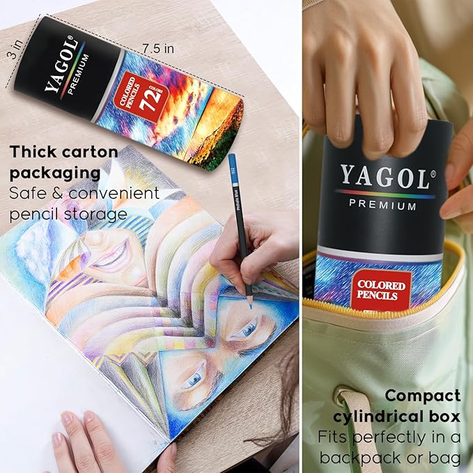 Colored Pencils for Adult Coloring Books, 72 Color Pencil Set, Soft Core Color Pencils for Adult Coloring Book, Coloring Pencils for Adults - Drawing, Sketching, Blending & Shading-Art Supplies.