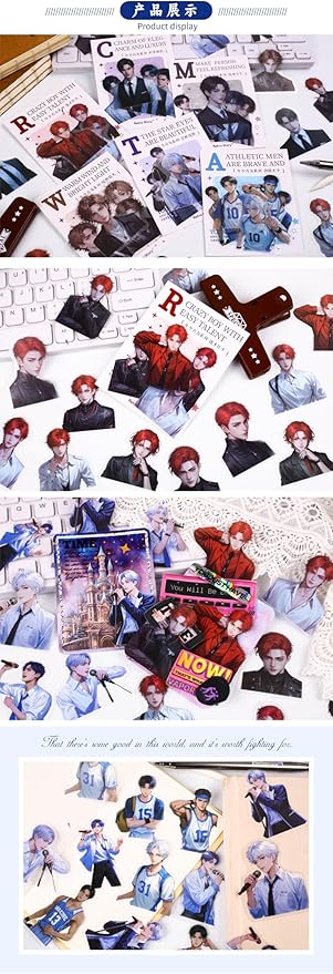 Alideco 120pcs Scrapbook Stickers Vintage Fashionable Youthful boy Scrapbooking Junk Journal Crafts Embelishment Decoration Stickers (nianshaoyouwei)