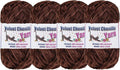 4 * 100g Fluffy Velvet Chenille Yarn for Crocheting and Knitting, Handcrafts Weaving Soft Chenille Yarn for Crocheting Clearance, Used for Making Baby Yarn Blanket, Clothes, DIY Craft (Coffee Brown)