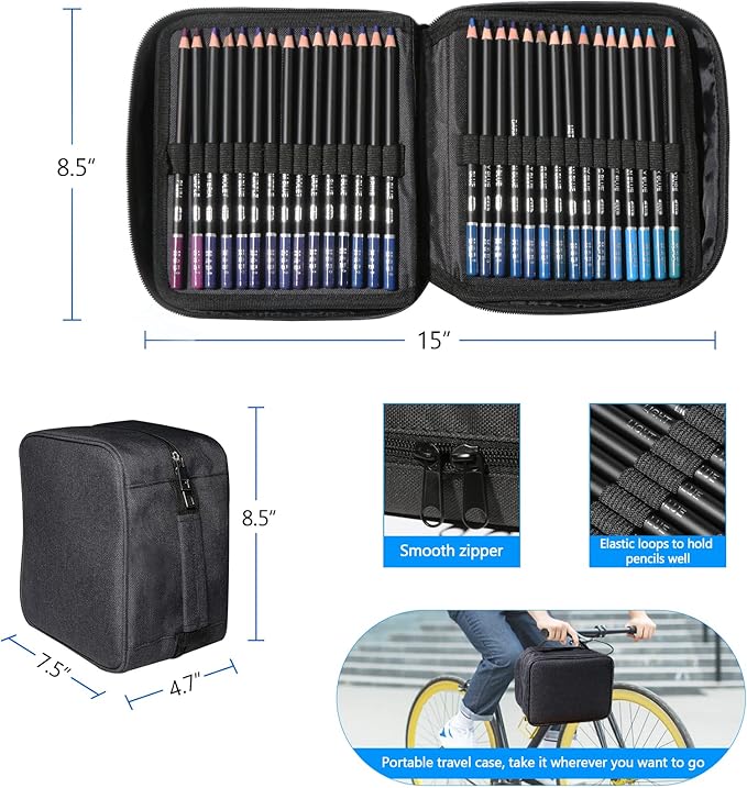 H & B 180 Colored Pencils for Adult Coloring, Drawing Art Supplies Kit for Artists Adults Kids with Vibrant Colors for Sketching, Shading & Coloring in Gift Box, Sketching Kit for Drawing