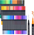 60 Colored Dual Markers Brush Pens, Fine Point Art Marker, Double Tip Colored Pen for Adult Coloring Books, Sketching, Drawing