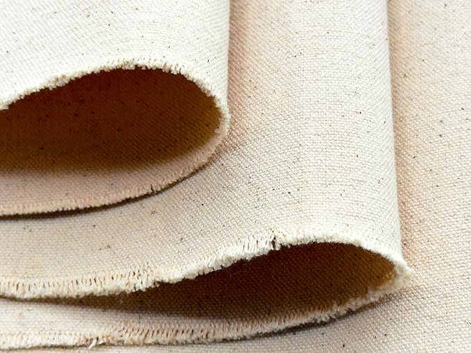 EOVEA | Canvas Fabric by The Yard - 100% Cotton Duck, Lightweight Duty, Natural, Durable & Breathable Material for Upholstery, Bags, Crafts, Outdoor Projects (4oz Natural, 5 Yard)