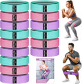 3/15PCS Fabric Resistance Bands for PT& Yoga Class, Athletes Training, Home Gym Exercise, Non-Slip Booty Bands Bulk Set for Glute, Leg Bands for Women, 3 Resistance Levels with Carry Bag