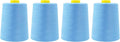 Mandala Crafts 4 Pack of Serger Threads Cones Spools - 20S/2 24000 Yards Polyester Light Blue Threads for Sergers Machine and Overlock Quilting Sewing Machine