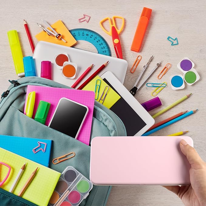 Travel Watercolor Palette, Portable Ceramic Palette 9 Well, Watercolor Palette with Lid, Empty Wet Palette Metal Paint Box with Porcelain Palettes(Pink Box)