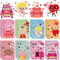 XZENTIRA 32 PCS Valentines Day DIY Stickers 8 Designs Holiday Stickers for DIY Valentines Day Crafts Party Gifts Galentines Decorations
