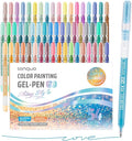 Glitter Gel Pens, 54 Pack Colored Pens for Black Paper & White Paper, 1.0mm Point Pens, Large Capacity Ink Pens for Coloring, Writing, Drawing, Journaling, Note Taking, Office, Home