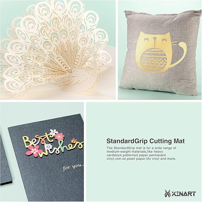 XINART Cutting Mats for Cricut Maker 3/Maker/Explore 3/Air 2,12x24 Inch Green StandardGrip Quilting Replacement Cut Mat Compitable with Cricut Machines