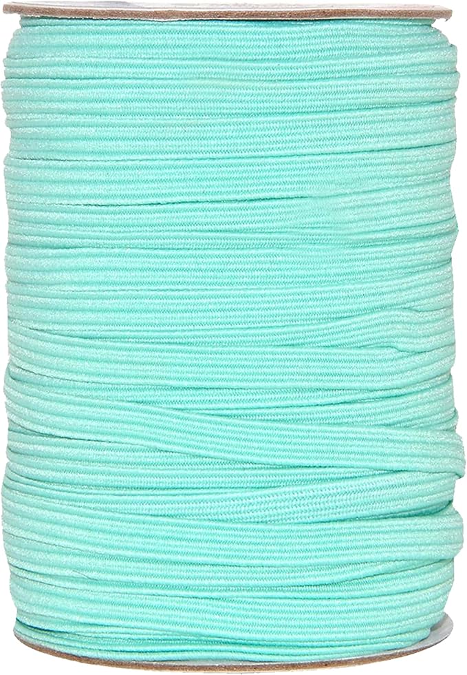 Mandala Crafts 16mm 20 Yds Roll of Turquoise Elastic Bands for Sewing - 5/8 Flat Elastics Cord - 5 8 Inch Braided Stretch Straps for Crafting