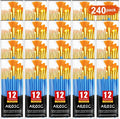 AROIC Painting Brush Set, 20 Packs /240 Pcs, Nylon Brush Head, Suitable for Oil and Watercolor, Perfect Suit of Art Painting, Best Present for Painting Enthusiasts.