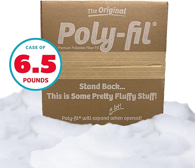 Fairfield The Original Poly-Fil, Premium Polyester Fiber Fill, Soft Pillow Stuffing, Stuffing for Stuffed Animals, Toys, Cloud Decorations, and More, Machine-Washable Poly-Fil Fiber Fill, 6.5 lbs. Box