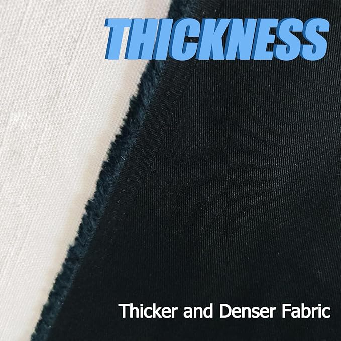 5 Yard Black Twill Cotton Canvas Fabric,Natural Thick Cotton Poplin Fabric by The Yard,59 Inches Wide 100% Cotton, Embroidery Muslin Quilting Fabric Material for Sewing Material Apparel Cloth